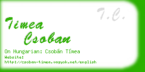 timea csoban business card